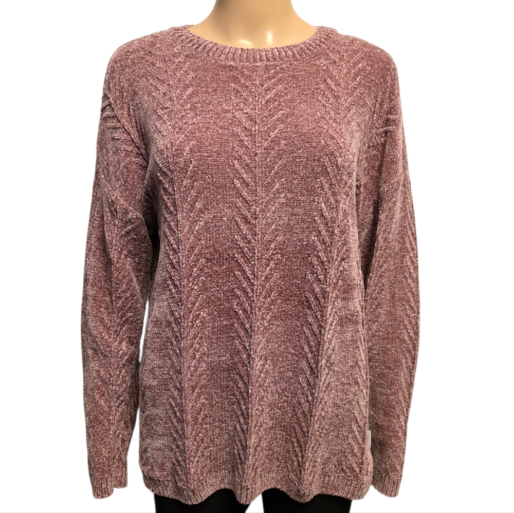 Cozy & So Soft Orvis Chenille Crewneck Sweater in Dusty Rose, Size Medium